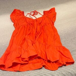 Elegant Orange Midi Dress